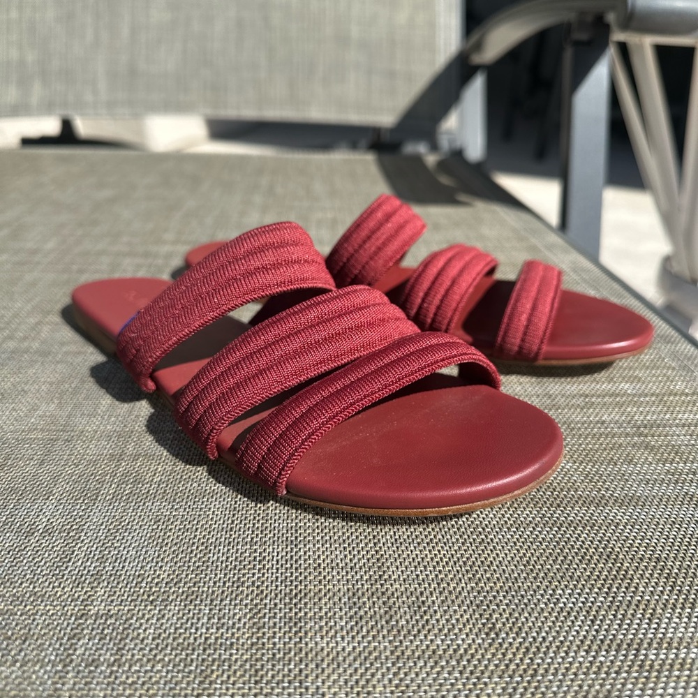 Sangria Rothy’s Three Strap Sandals Size 6.5